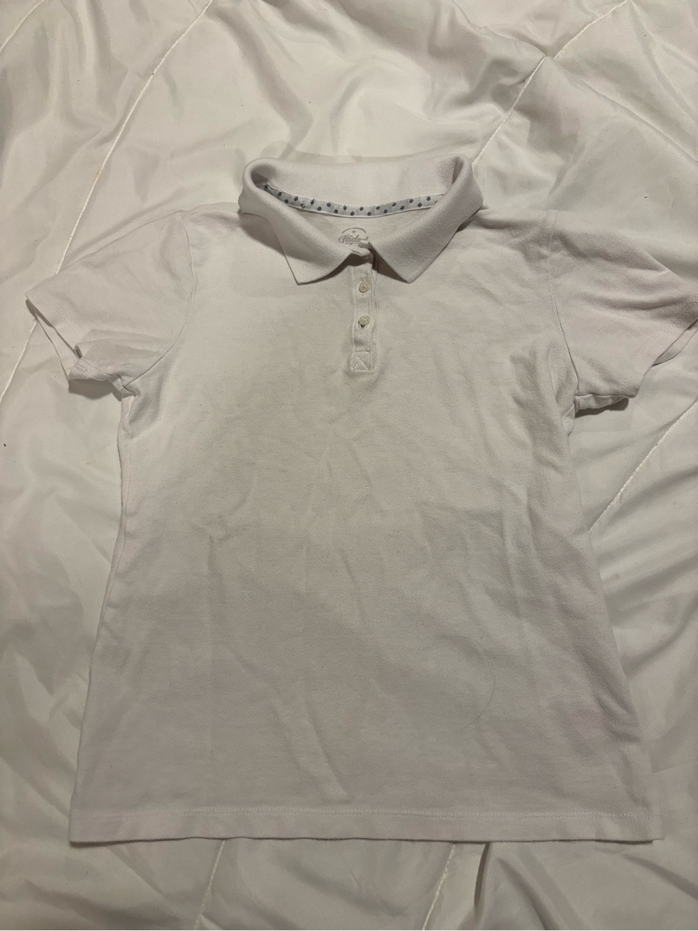 Faded Glory White Girls' Polo Uniform Shirt size 10/12